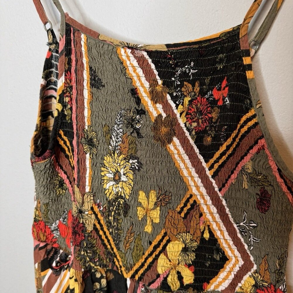 Abel the label By Anthropologie Scarf Maxi Dress In Green Size Small Smocked - Picture 6 of 11